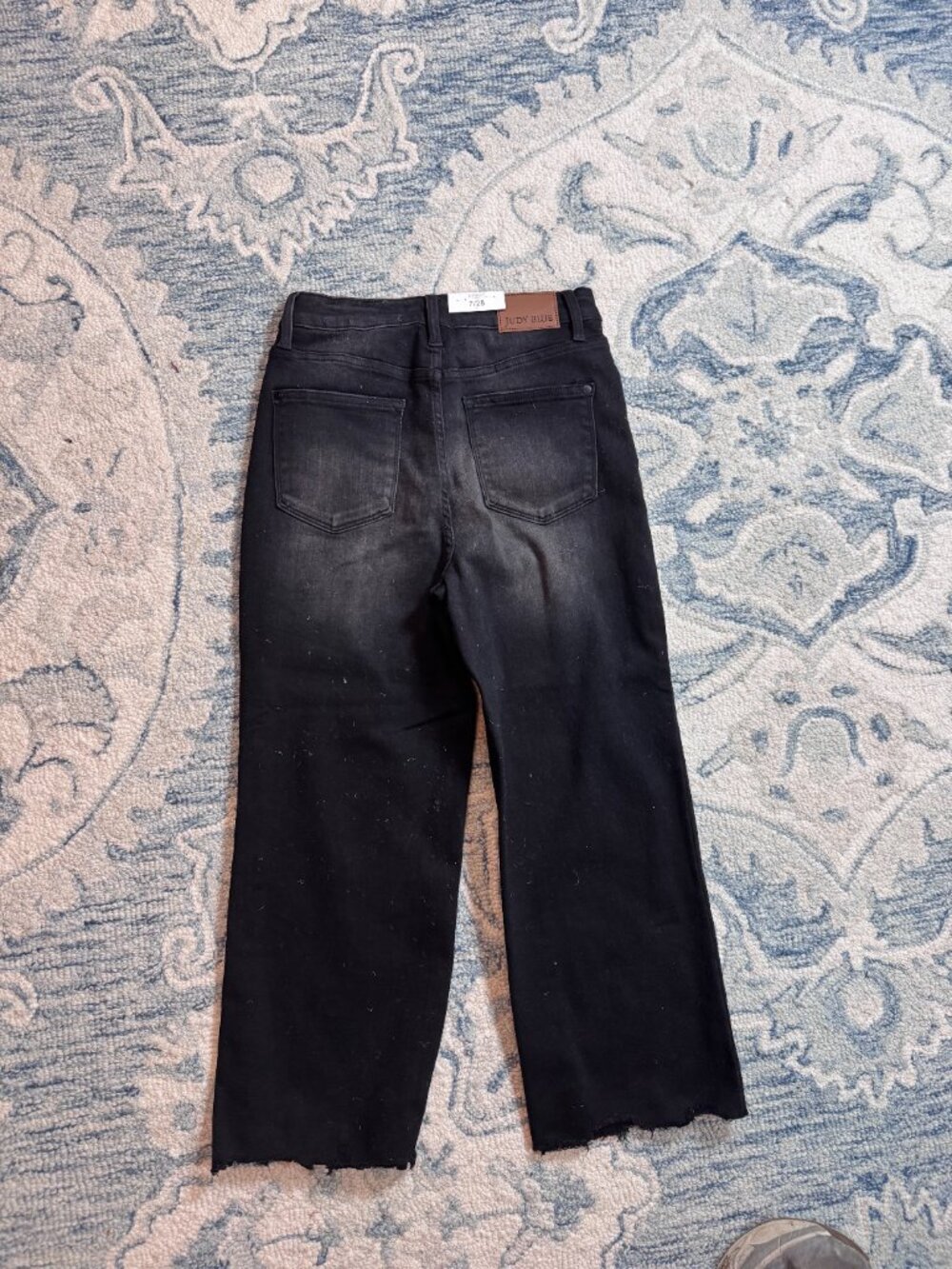 Judy Blue Black High Rise Button Fly Wide Leg Crop Jeans Size 7/28 NWT (JB26) - Picture 3 of 5
